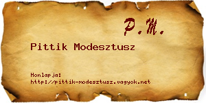 Pittik Modesztusz névjegykártya